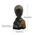 Modern african beauty figurines black and yellow living room decor