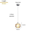 Modern amber and gold crystal led chandelier dining room pendant light