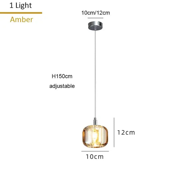 Modern amber and gold crystal led chandelier living room pendant