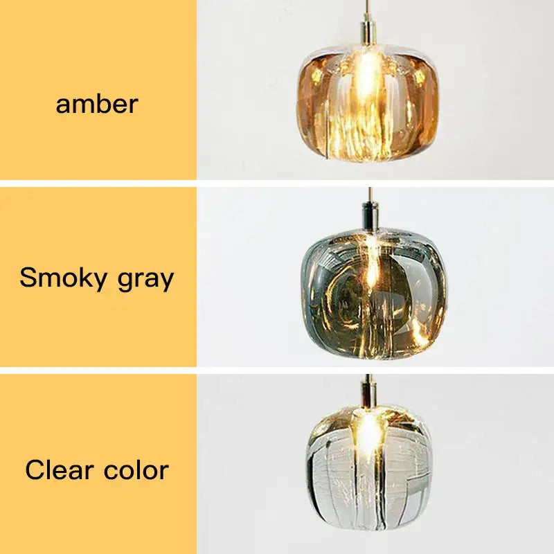 Modern amber and gold crystal led chandelier staircase pendant light
