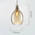 Modern amber & blue glass pendant lights for kitchen
