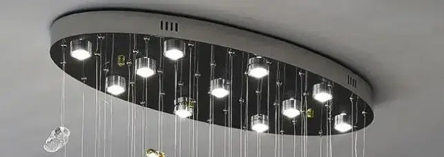 Modern amber & clear crystal dining chandelier living room light