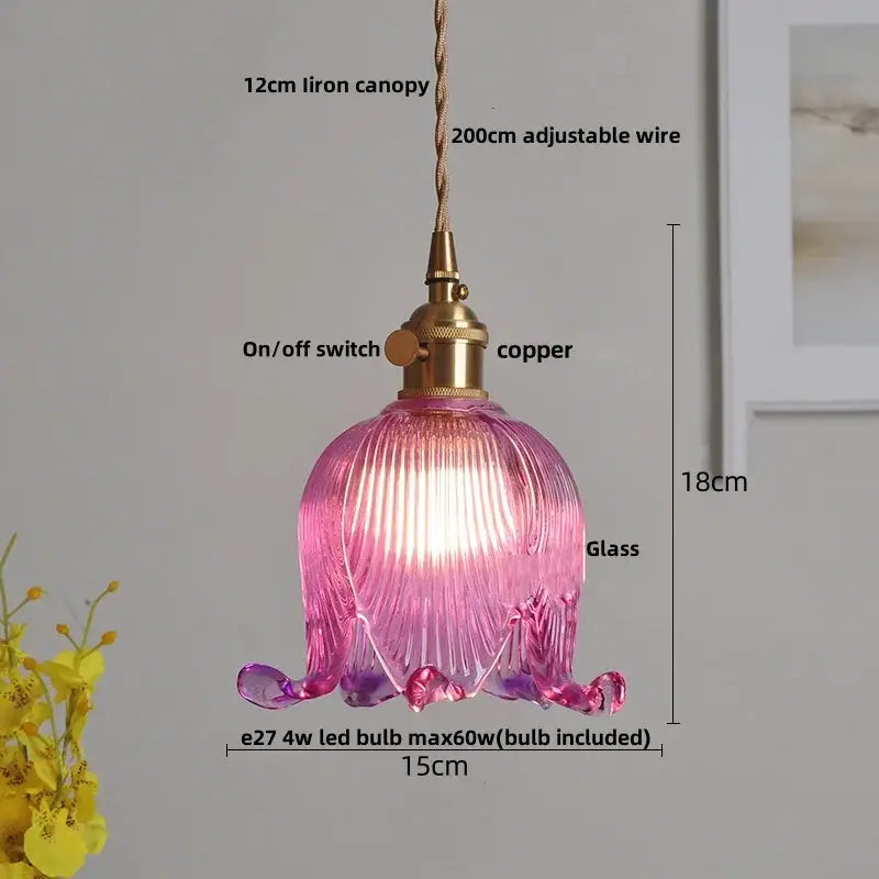 Modern amber copper glass led pendant light kitchen hanging fixture