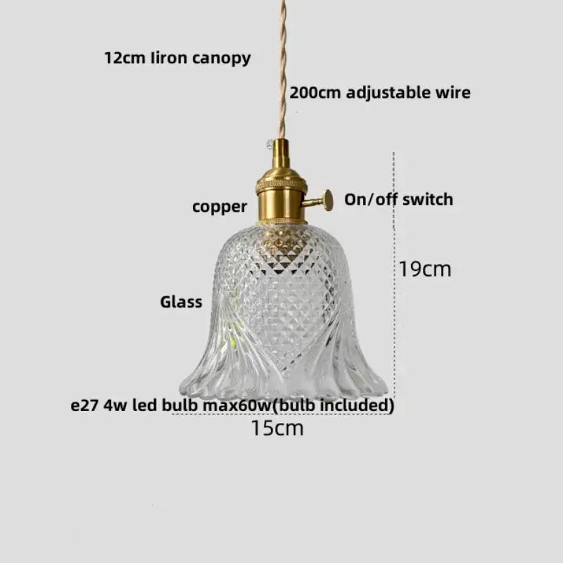 Modern amber copper glass led pendant light kitchen hanging fixture
