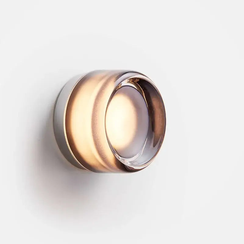 Modern amber & cream glass sconce led wall lamp for living room