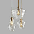 Modern amber glass chandelier amber and brass pendant light dining room