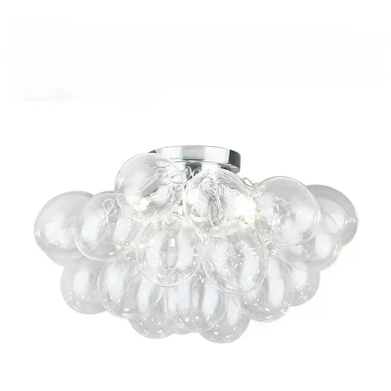 Modern amber glass chandelier led cluster – bedroom ceiling lamp