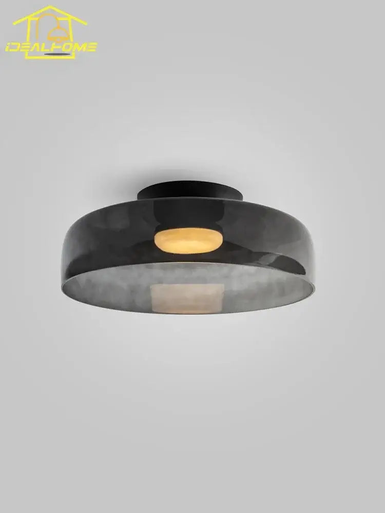 Modern amber glass led ceiling light for living room
