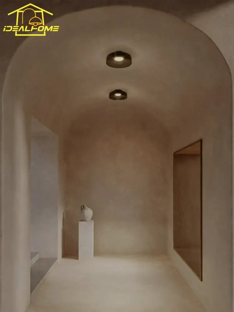 Modern amber glass led ceiling light for living room