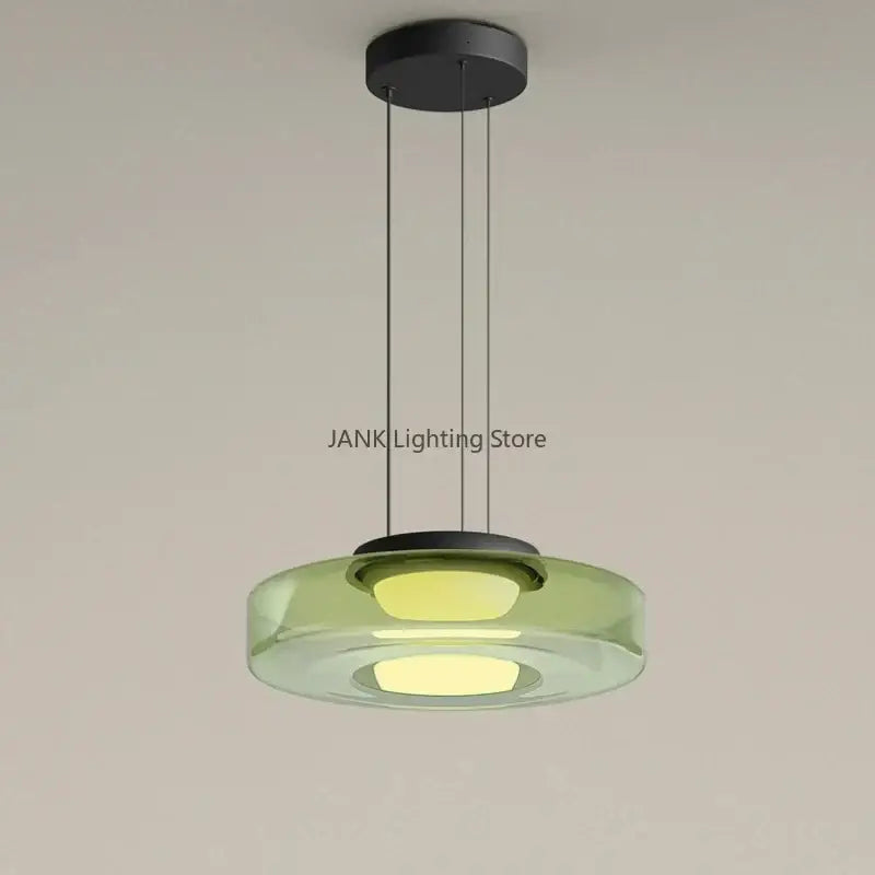 Modern amber glass led pendant lights dining room chandelier