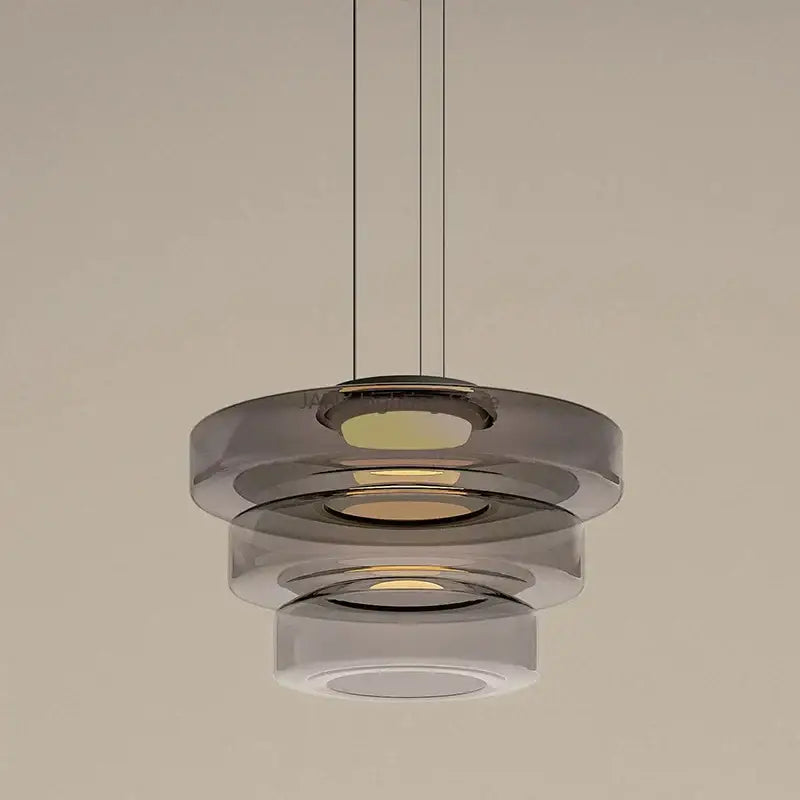 Modern amber glass led pendant lights dining room chandelier
