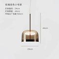 Modern amber glass pendant light dining room copper finish