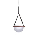 Modern amber & gray handmade leather glass pendant lamp bedroom