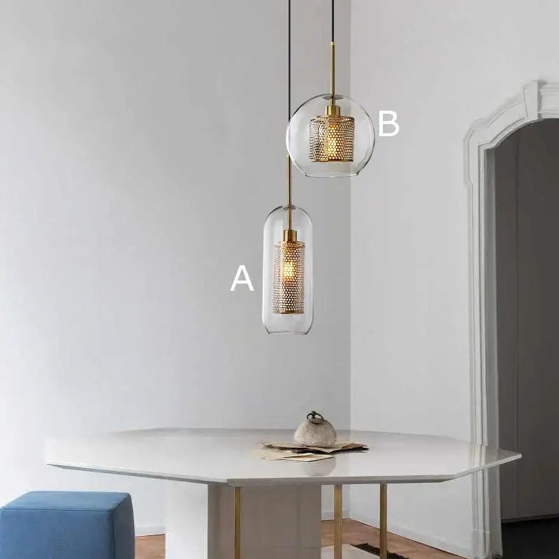 Modern amber honeycomb decorbites glass ball pendant light kitchen