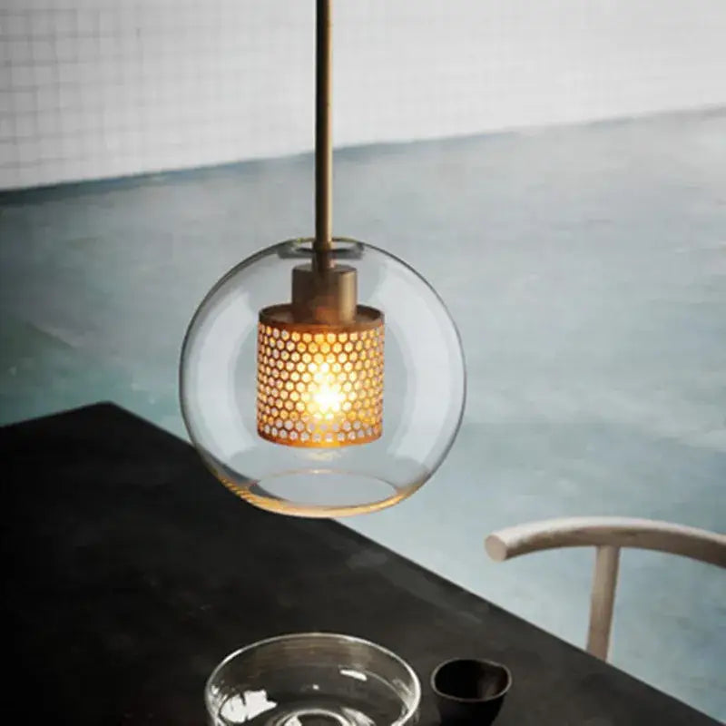 Modern amber honeycomb decorbites glass ball pendant light kitchen