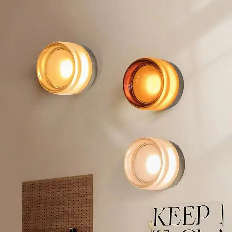 Modern amber jelly led wall sconce bedroom glass lamp