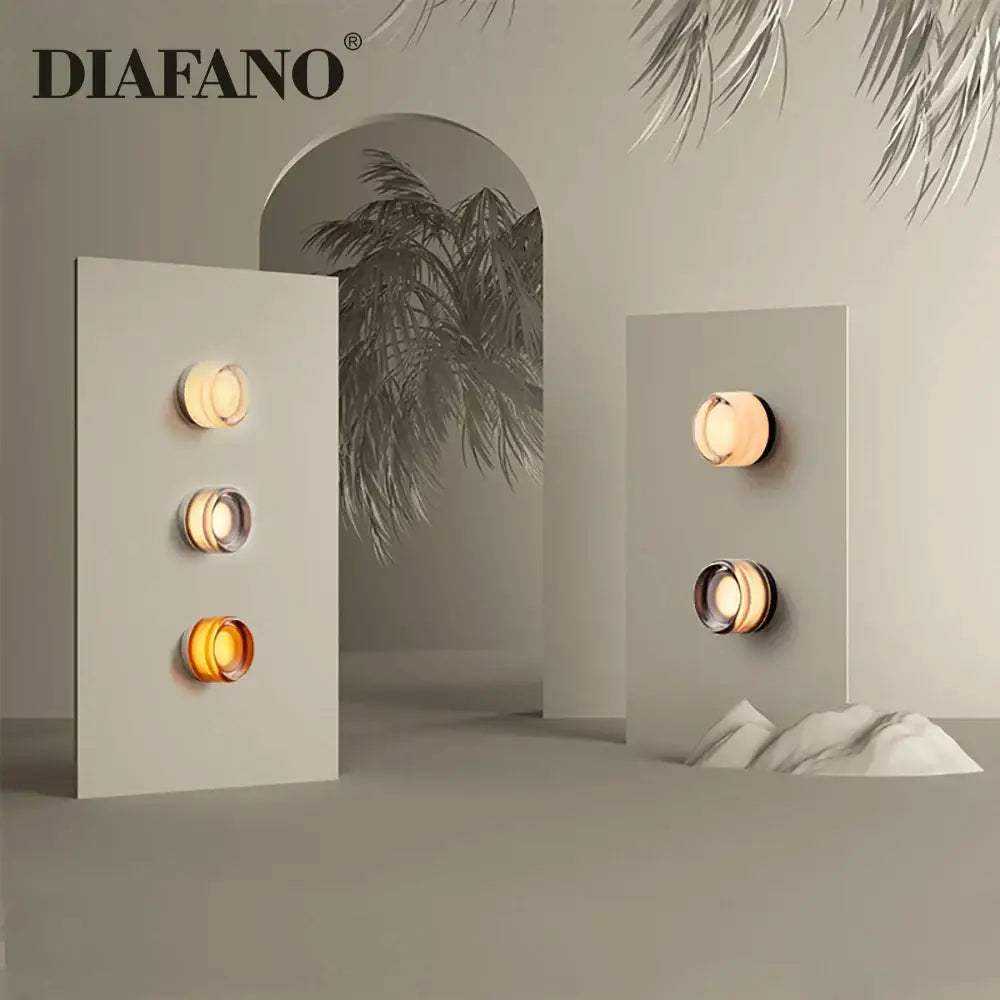 Modern amber & white glass sconce led wall lamp for living room