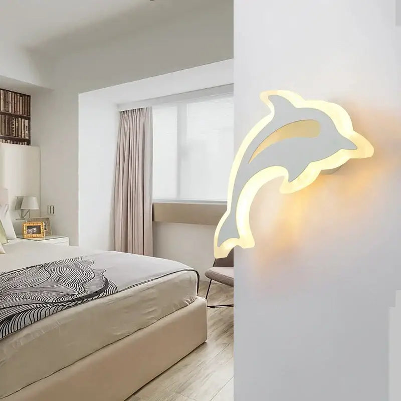 Modern animal acrylic kids led wall light bedroom decor