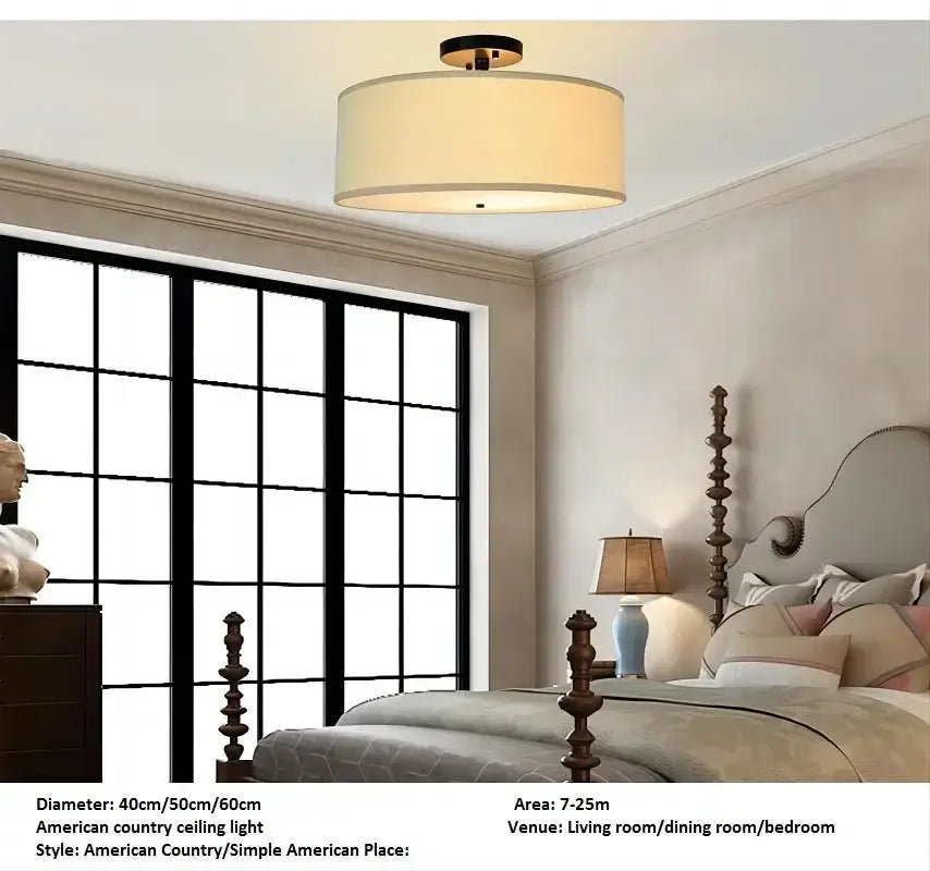Modern beige decorbites country fabric led ceiling light dining room