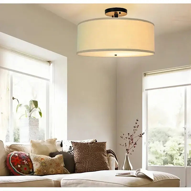 Modern beige decorbites country fabric led ceiling light dining room