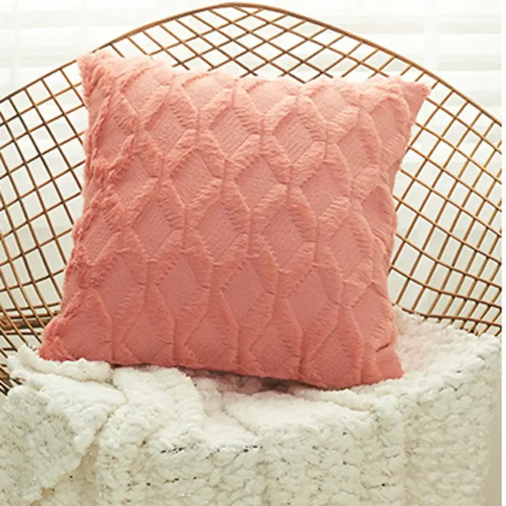 Modern beige diamond solid embroidery cushion cover living room