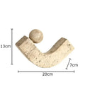 Modern beige geometric stone sculpture living room desk decoration