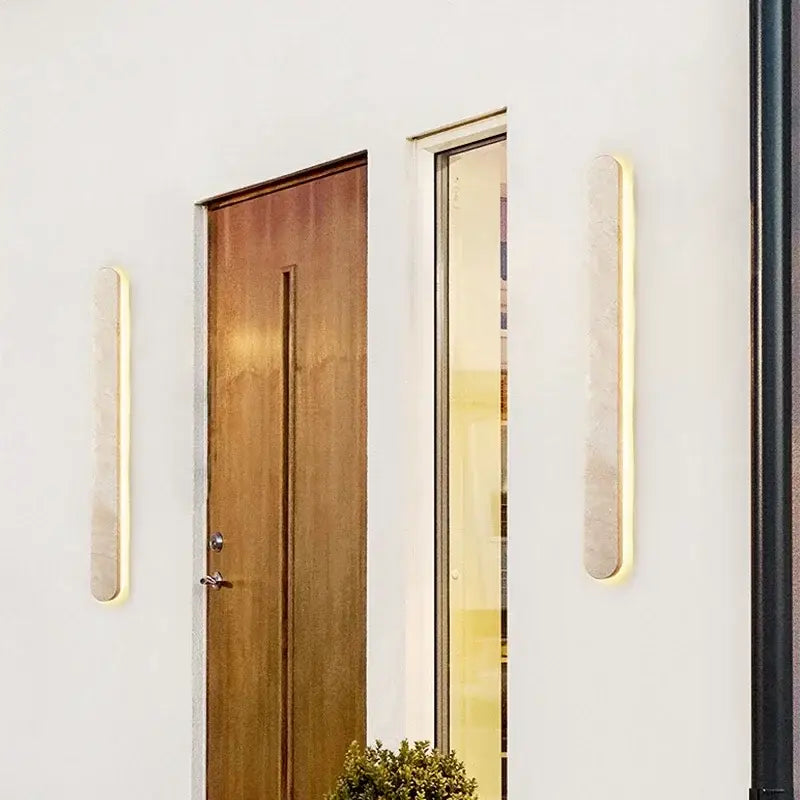 Modern beige marble courtyard led wall sconce outdoor light