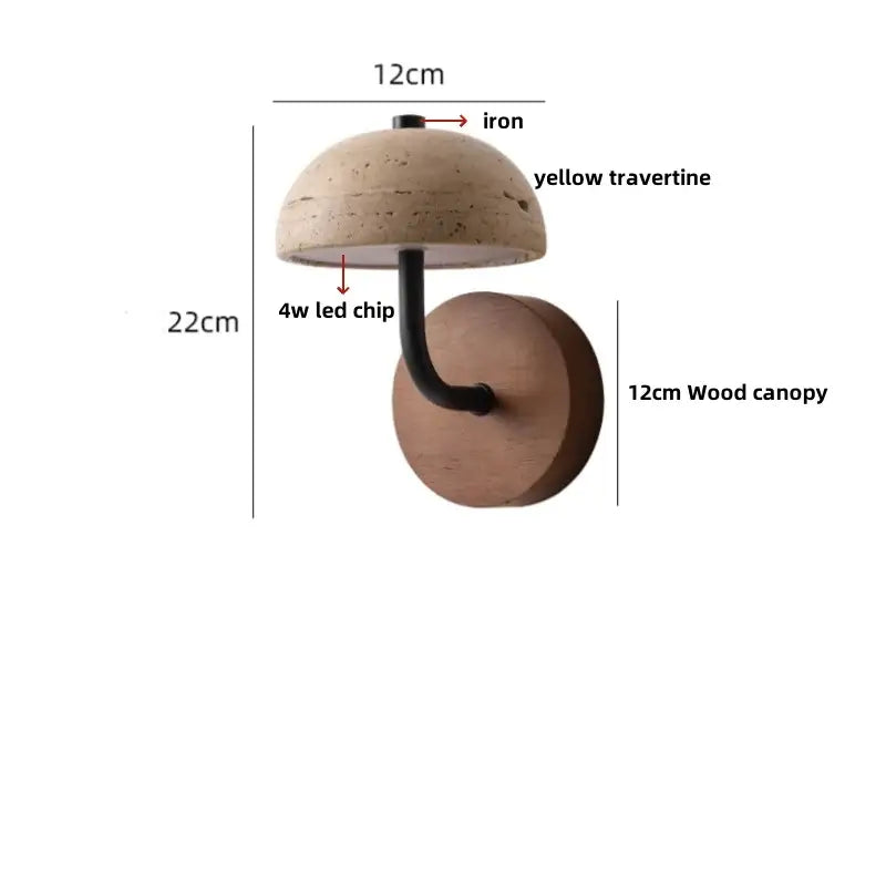 Modern beige stone and bronze wall light fixture bedroom sconce