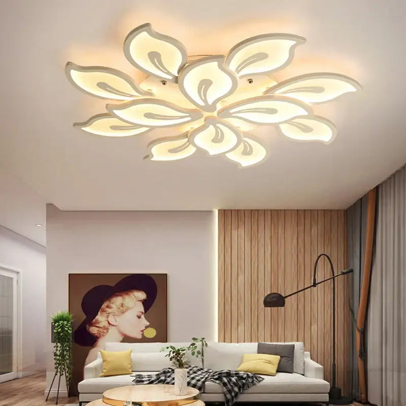 Modern beige & white flower led ceiling light for living room