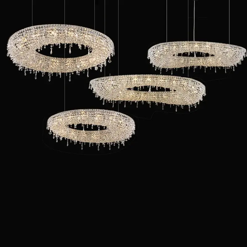 Modern bird nest crystal pendant chandelier living room light