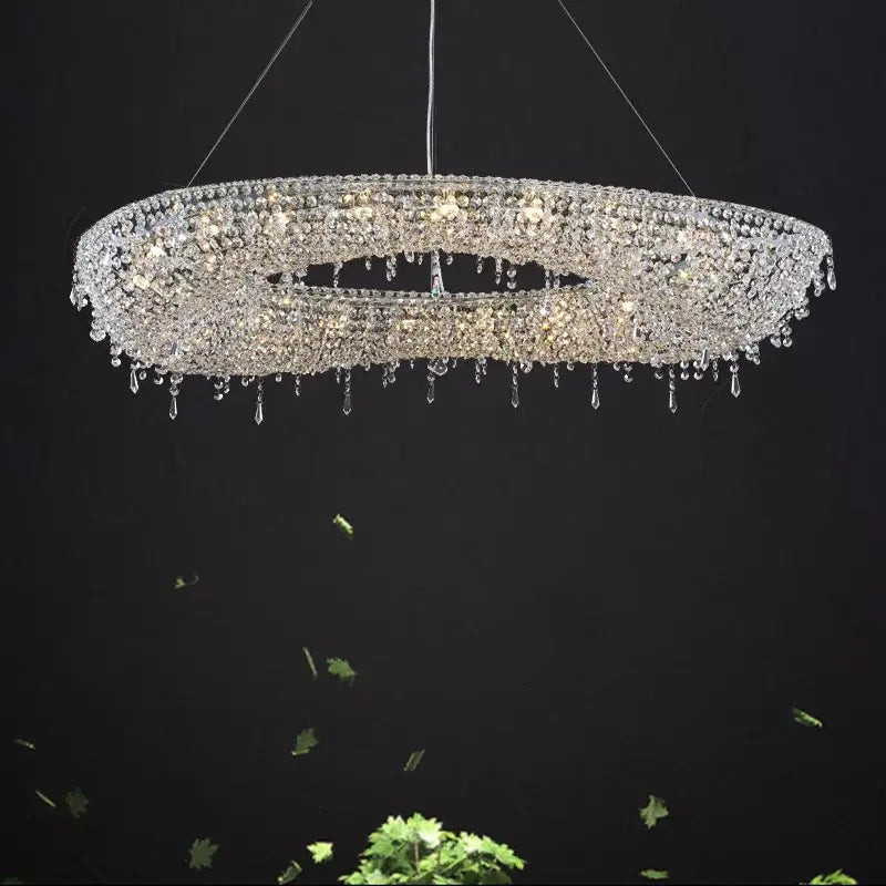 Modern bird nest crystal pendant chandelier living room light