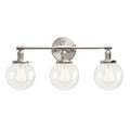 Modern black 3-light glass globe wall sconce bathroom vanity fixture