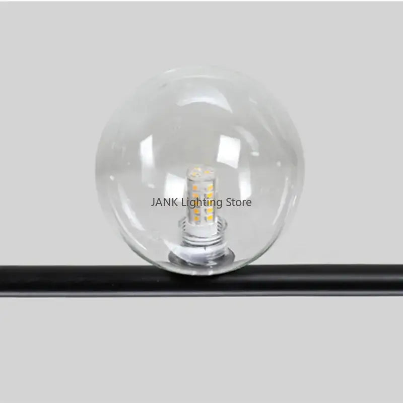 Modern black 7 light glass shade pendant light dining room