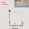 Modern black 7 light glass shade pendant light dining room
