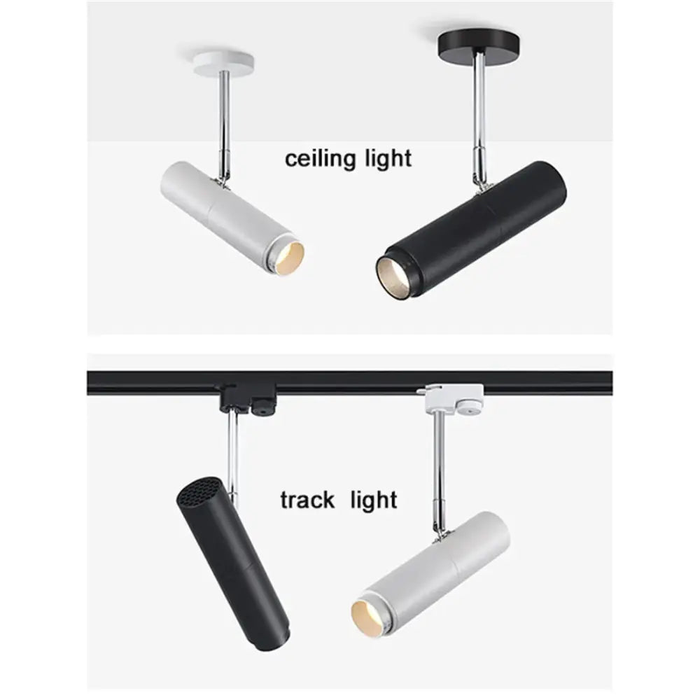 Modern black adjustable focus track lights commercial gallery light