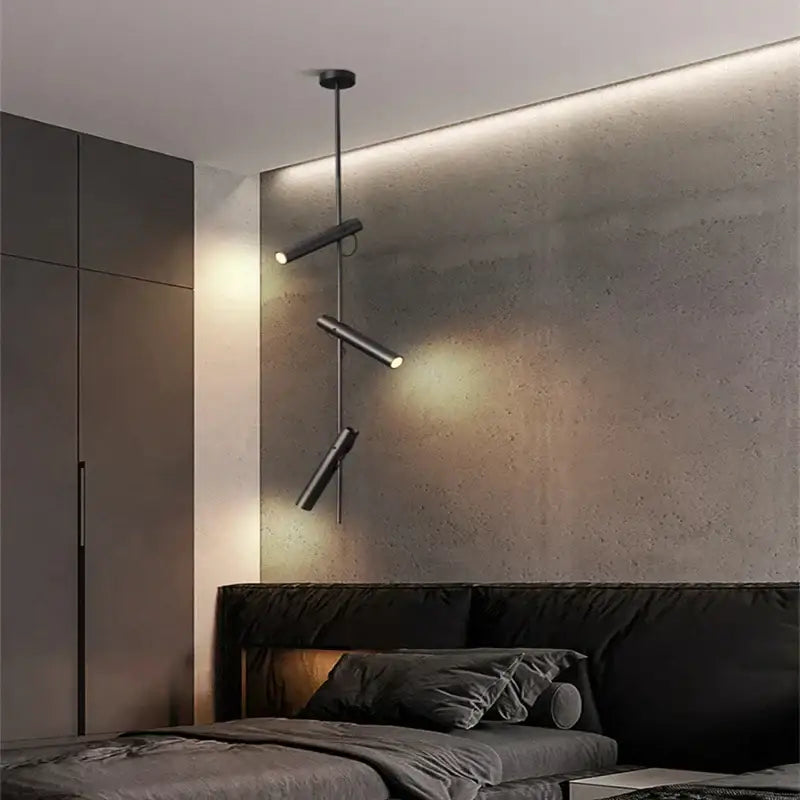 Modern black adjustable led pendant chandelier for kitchen