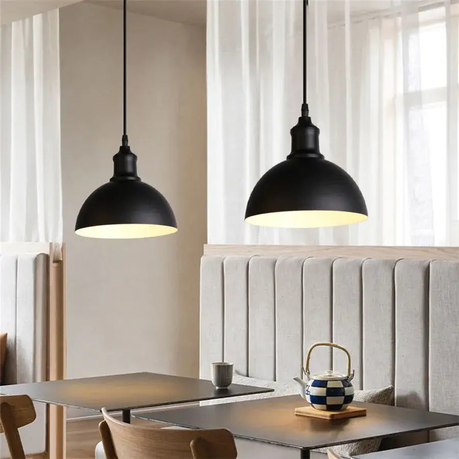 Modern black aluminium pendant light for dining room decor