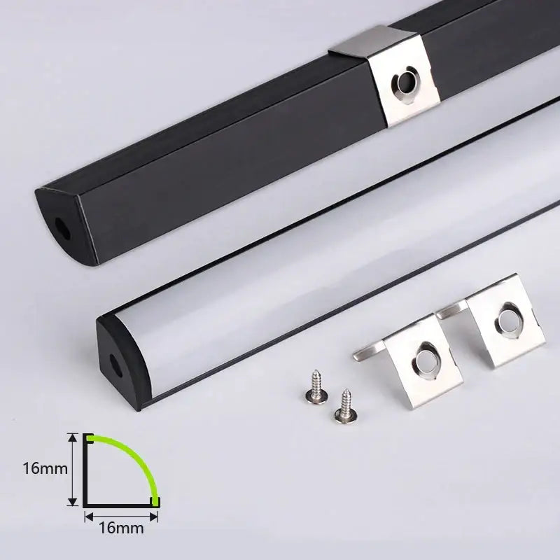 Modern black aluminum v-type led profile kitchen under cabinet light