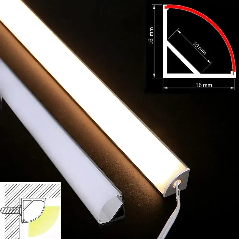 Modern black aluminum v-type led profile kitchen under cabinet light