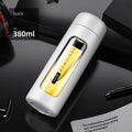 Modern black and amber insulated glass water bottle kitchen travel mug