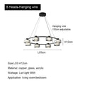 Modern black and chrome glass led chandelier living room light