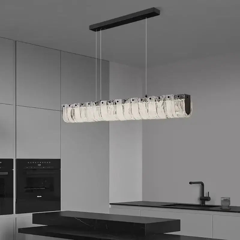 Modern black and clear decorbites cloud glass chandelier dining room