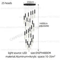 Modern black and clear glass cylindrical chandelier staircase light