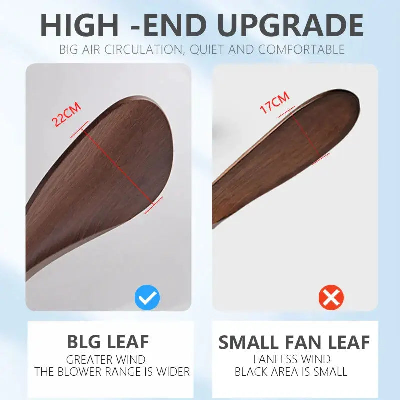 Modern black and dark wood led ceiling fan living room light