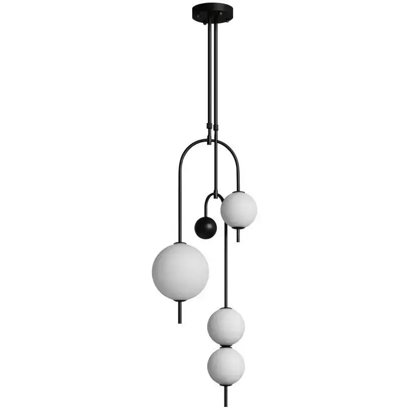 Modern black and frosted glass suspension kitchen ceiling pendant
