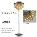 Modern black and gold crystal floor lamp for living room decor