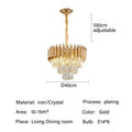 Modern black and gold crystal pendant chandelier dining room light