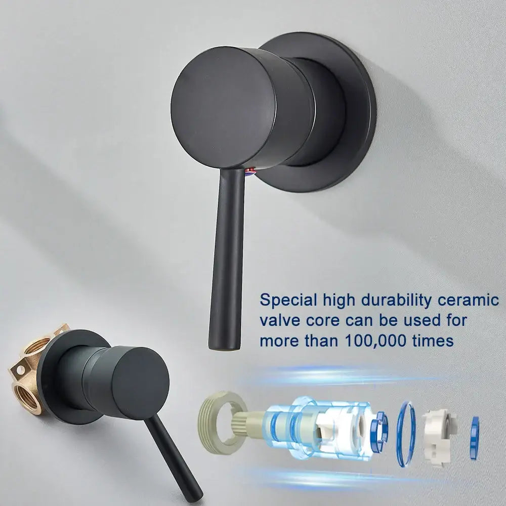 Modern black and gold wall mounted basin faucet bathroom mixer tap