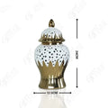Modern black and golden porcelain jar living room honeycomb decor