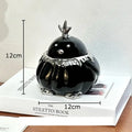 Modern black and silver duck shaped ceramic ashtray living room decor